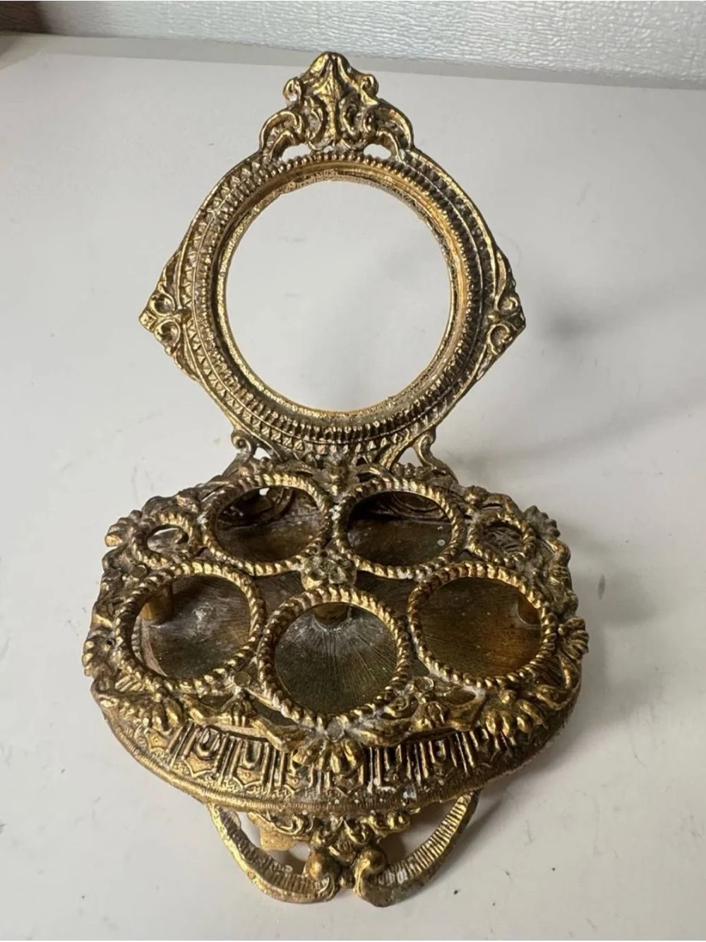 Vintage Ornate Gold Lipstick Stand